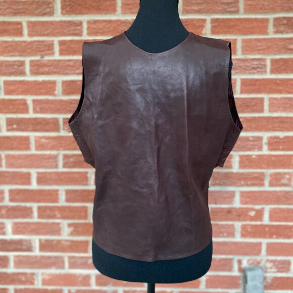 Zara Sleeveless Genuine Leather Top NWT Size L - Picture 8 of 8